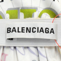 BALENCIAGA/バレンシアガ ミモレ丈 ロング フレア スカート ロゴプリント柄 花柄レース 34 XS 白 マルチカラー [NEW]★61ED34_画像7