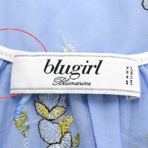 【美品】BLUGIRL BLUMARINE/ブルーガール ブルマリン 半袖 カットソー 異素材切替 花柄刺繍 Tシャツ I40 M相当 [NEW]★61EA47_画像8