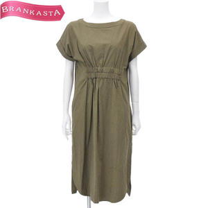 MAYSON GREY/ Mayson Grey lady's mi leak midi height One-piece short sleeves cotton 100% 2 olive khaki series [NEW]*61EB53