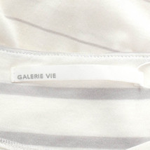 GALERIE VIE/ギャルリーヴィー トゥモローランド ワンピース ボーダー柄 フレンチスリーブ 1 白 ペールグレー [NEW]★61DH02_画像6
