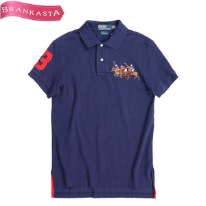 Polo by Ralph Lauren/ポロバイラルフローレン メンズ 半袖 ポロシャツ トップス トリプルポニー S ネイビー [NEW]★61EE41