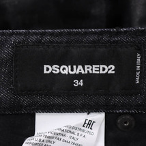 【美品】Dsquared2/ディースクエアード ジーンズ デニムパンツ スキニー プリント加工 ダメ[ジ加工 34 XS 黒[大感謝祭]★41BK80_画像9