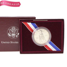 【美品】 コイン 硬貨 記念銀貨 1995年 アトランタオリンピック バスケットボール 0.5ドル United States Mint[NEW]★31PB85_画像1