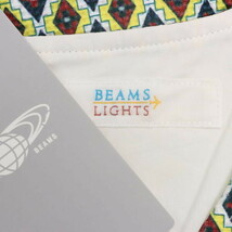 【美品・定価1.5万】BEAMS LIGHTS/ビームスライツ ひざ丈 ワンピース ノースリーブ 幾何学模様柄 36 イエロー [大感謝祭]★41EJ84_画像8