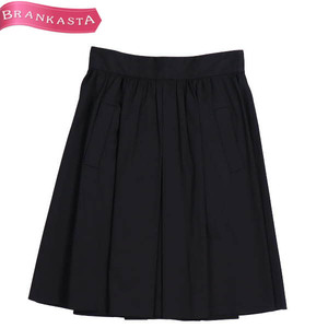 PAULE KA/ paul (pole) ka lady's knee height flair skirt gya The - cotton 100% 38 M corresponding black [NEW]*41GI21