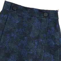 【美品】Max&Co./マックスアンドコー レディース ひざ丈 台形スカート 織柄 IJ38 USA02 S相当 青 緑 ミックス [NEW]★41GL30_画像2