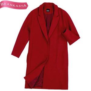 [ beautiful goods ]PAOLA FRANI/ Paola Frani long Chesterfield coat long sleeve wool 100% small size I:36 US:0 XS red [NEW]*41IJ17