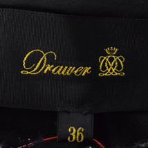 【美品】DRAWER/ドゥロワー レディース ひざ丈 ワンピース ツイード 七分袖 ウール混 36 S 黒 紺 白 シルバー [NEW]★41KA83_画像9