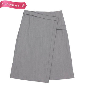 [ beautiful goods ]COMME CA DU MODE/ Comme Ca Du Mode midi height A line LAP skirt wool stretch 9 M corresponding gray [NEW]*41KH48