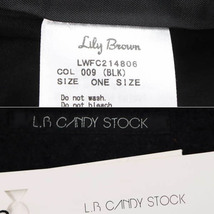 【美品・定価3.4万】Lily Brown/リリーブラウン L.B CANDY STOCK ショートコート パワーショルダー パール釦 黒[NEW]★41LF34_画像7