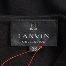 【美品】LANVIN/ランバン レディース ひざ丈 ワンピース 七分袖 ティアードヘム ストレッチ 38 M相当 黒 [NEW]★51BE62_画像7