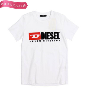 【美品】DIESEL/ディーゼル T-SILY-DIVISION レディース 半袖 Tシャツ トップス ロゴ クルーネック XS 白 黒 赤[NEW]★51EC44