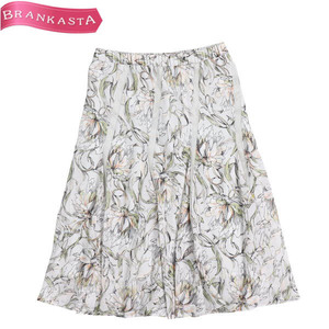 K.T KIYOKO TAKASE/ki width ta spool lady's mi leak midi height flair skirt chiffon floral print print 5 XS [NEW]*51EH89