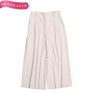 MAYSON GREY/ Mayson Grey 2110-75017 lady's wide pants ankle pants waist rubber 1 S beige [NEW]*51GB28