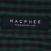 MACPHEE/マカフィー トゥモローランド レディース 長袖 シャツ トップス ギンガムチェック柄 綿 38 L 緑 黒系 [NEW]★51GG09_画像7