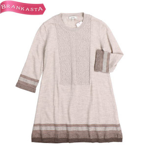 SCAPA/ Scapa lady's tunic tops knitted . minute sleeve cable braided using wool 36 S beige group other [NEW]*51HC81