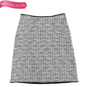 [ regular price 2.6 ten thousand ]Theory/ theory 0107305 knee height tight skirt tweed jersey -2 M eggshell white black [NEW]*51JG76