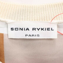 SONIA RYKIEL/ソニアリキエル 長袖 ニット トップス チェック柄 丸首 ウール×シルク XS アイボリー 赤 青他 [NEW]★51KA41_画像7