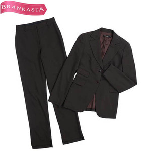 DKNY/ Donna Karan New York брючный костюм комплект шерсть tailored jacket × слаксы 2 Brown [NEW]*61BF40