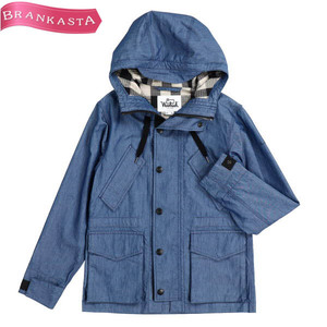 【美品】WOOLRICH/ウールリッチ メンズ マウンテンパーカー 長袖 ダンガリー ジップアップ USA:3XS XXS ブルー [NEW]★61CG33