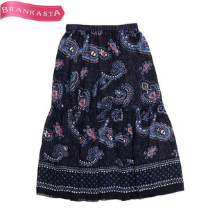 [ beautiful goods ]Gabardine K.T/gyaba Gin KT long tia-do skirt peiz Lee pattern sia-9 navy blue blue pink white [NEW]*61CI69