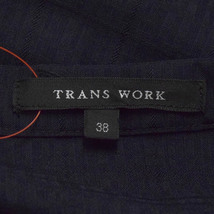 【美品】TRANS WORK/トランスワーク シアーシャツワンピース チェック柄 ミディ丈 薄手 六分袖～七分袖 38 M 紺[NEW]★61DI82_画像8