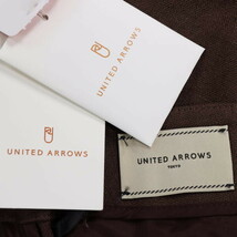 【美品・定価1.6万】UNITED ARROWS/ユナイテッドアローズ セミワイドパンツ 背面ウエストゴム 38 M ブラウン [NEW]★61DK11_画像6