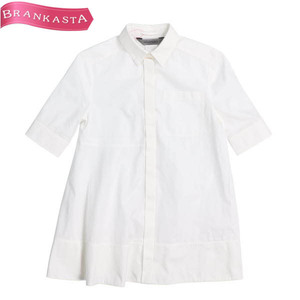 SPORTMAX/ Sports Max lady's short sleeves shirt tops cotton 100% A line tunic IJ36 S corresponding white [NEW]*61DM05