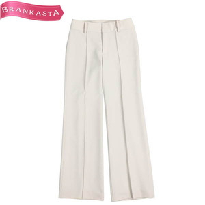 MOGA/ Moga lady's wide pants center si-m semi flair stretch 1 S corresponding light beige [NEW]*61DN72