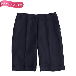 [ beautiful goods ]AKRIS/a Chris lady's shorts center Press US8 F40 L corresponding navy [NEW]*61EI08