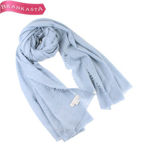 Douce Gloire/du-z groire stole shawl cashmere fringe Tomorrowland service commodity light blue [NEW]*52LB18