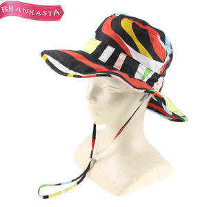 EMILIO PUCCI/ Emilio Pucci женский панама шляпа шелк 100% принт рисунок 2way 1 чёрный многоцветный [NEW]*62DB18
