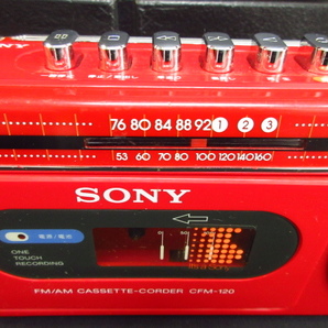 y5521 動作品 昭和レトロ SONY ソニー CFM-120TV 小型ラジカセ カセットレコーダー 現状品の画像2
