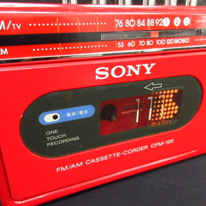 y5521 動作品 昭和レトロ SONY ソニー CFM-120TV 小型ラジカセ カセットレコーダー 現状品の画像6