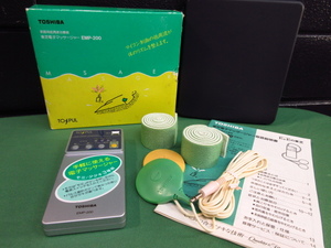 y6137 unused storage goods retro Toshiba home use low cycle therapeutics device electron massager EMP-200 outer box / manual attaching that time thing TOSHIBA