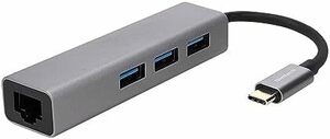 オウルテック USB 5Gbps対応 Type-A 3ポート USB Type-C 有線LANアダプタ シルバー OWL-DSU3
