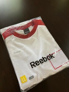 RBK9043S Reebok リーボック Tシャツ LL ホワイト 白 レッド 赤 半袖 体操服 体操着 体育 学生 部活 学販 学校 O スクール カンコー KANKO