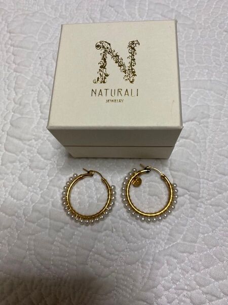 NATURALI JEWELRY ナチュラリジュエリ パール巻フープピアス M