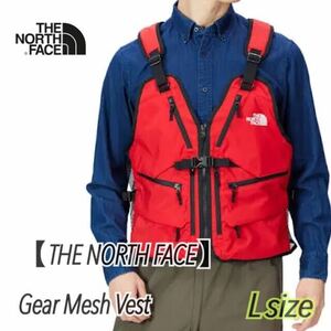 【THE NORTH FACE】 Gear Mesh Vest ギア メッシュ ベスト / アウトドアベスト フィッシングベスト 多機能ベスト （NP22231 ）赤Lサイズ