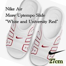 Nike Air More Uptempo Slide ナイキ エアモアアップテンポ スライド ホワイト アンド ユニバーシティレッド(FD9883-100)白27cm箱無し_画像1