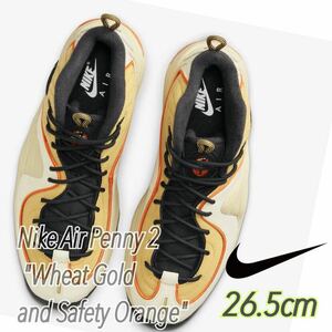 Nike Air Penny 2 Wheat Gold and Safety Orangeナイキ エアペニー2 (DV7229-700)オレンジ26.5cm箱あり 