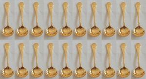 * Lucky wood 24 gold finish French accent bouillon spoon 20P high class 18-10 stainless steel use 24 gold finish made in Japan new goods 