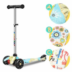  including carriage scooter for children 3 wheel birthday pre zen kick scooter Kids board 3 stair adjustment assembly easy back wheel brake attaching shines LED tire HBB
