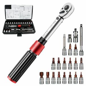  free shipping! pre set type torque wrench high precision 1/4 3/8 socket attaching 2N*m-20N*m case attaching set attached bit attaching both rotation possibility nlb-14h-a