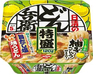 日清のどん兵衛 特盛 柚子こしょうで食べる旨だし塩焼うどん [ピリッと爽やか柚子こしょうペースト付き] カップ麺 140g ×12個