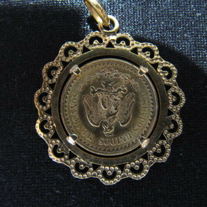 ペンダントトップ メキシコ ミゲル イダルゴ 2.5ペソ金貨 1945年 イーグル コイン K21.6 約3.4ｇ【枠（750）K18】の画像3