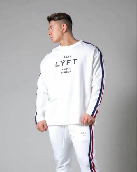 LYFT リフト 2ライン ロンT TシャツWHITE Mフィットネス トレーニング 