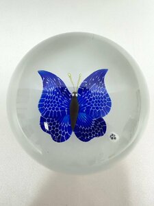 F ultimate beautiful goods Baccarat baccarat butterfly .1978 blue crystal large paperweight weight ornament 