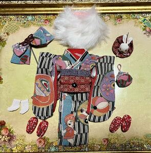  новый товар * автор sama ручная работа * Neo Blythe размер одежда * лента шпилька & мех шаль & люди культуры форма рисунок кимоно & obi &.... zori комплект 