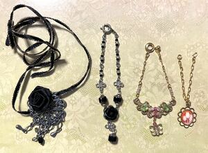 新品★ 作家様ハンドメイド★ネオブライスサイズ★ネックレス4点セット★ローズ・バラ・薔薇・チョウチョ